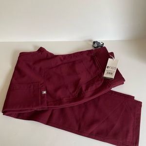 Figs burgundy high waist Yola petite length